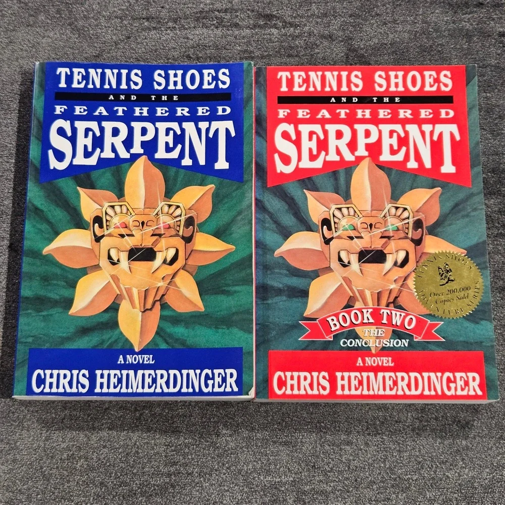 SIGNED Tennis Shoes‎ and the Feathered Serpent Books 1 & 2 Chris Heimerdinger